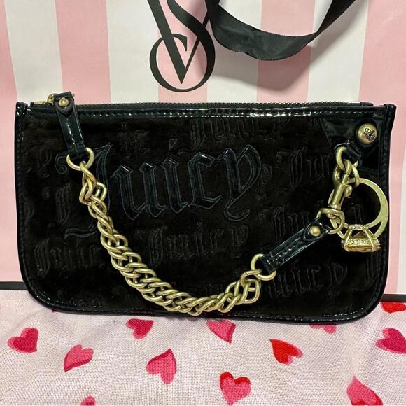 Juicy Couture Velour Wristlet Mini Purse - Picture 1 of 6